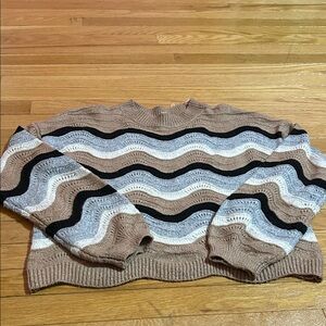 Francesca's Collections Multicolor Wave Sweater